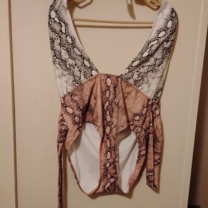 Chic Snakeskin Print Swimsuit